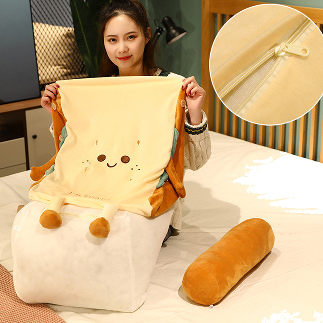 Smiley Face Toast Bread Wedge Cushion Small