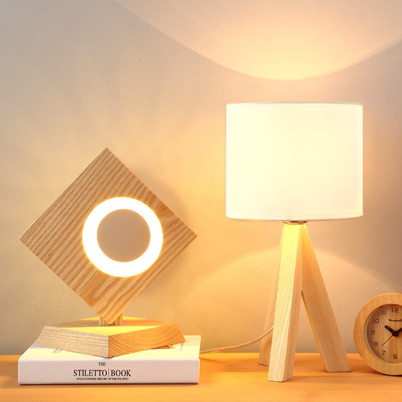 Minimalist Bedside Wooden Table Lamp