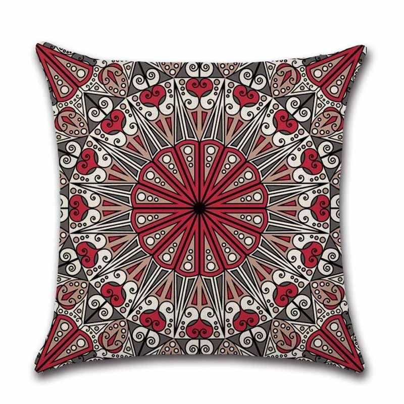 Mandala Pillow Covers Cotton Linen Cushion Cover