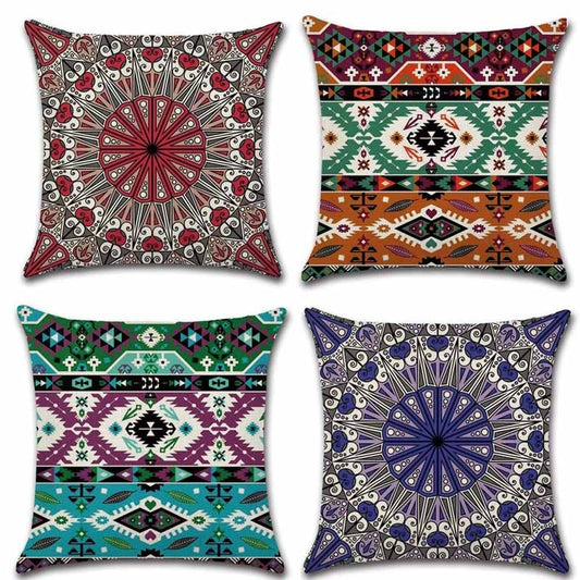 Mandala Pillow Covers Cotton Linen Cushion Cover