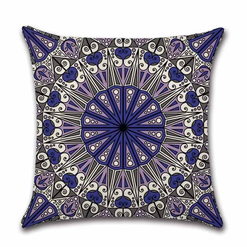 Mandala Pillow Covers Cotton Linen Cushion Cover