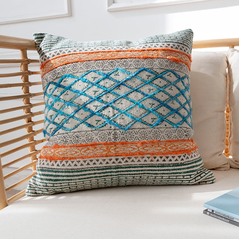 Bohemian Hand-printed Throw Pillow