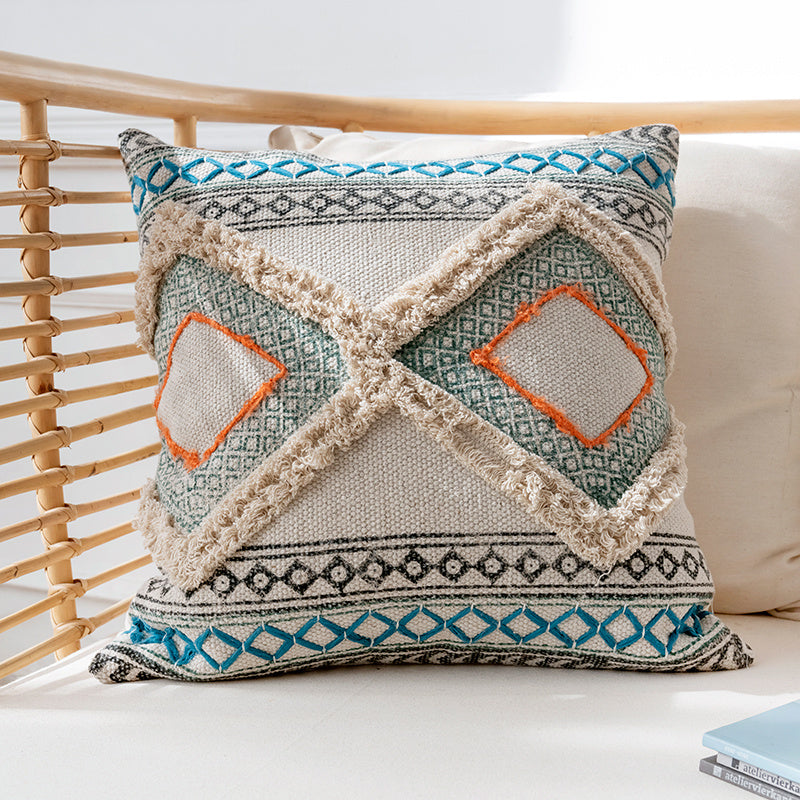 Bohemian Hand-printed Throw Pillow