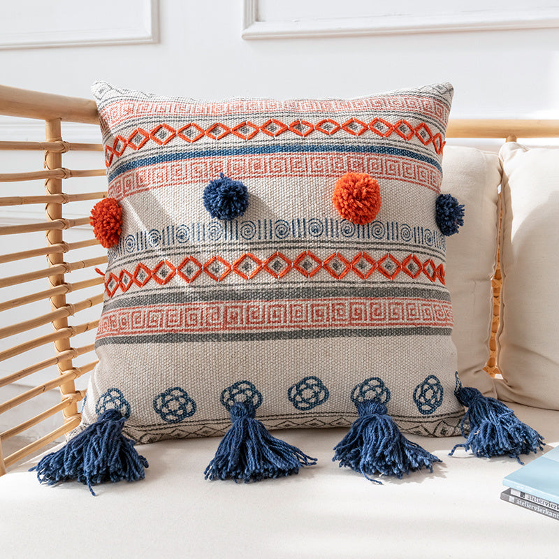 Bohemian Hand-printed Throw Pillow