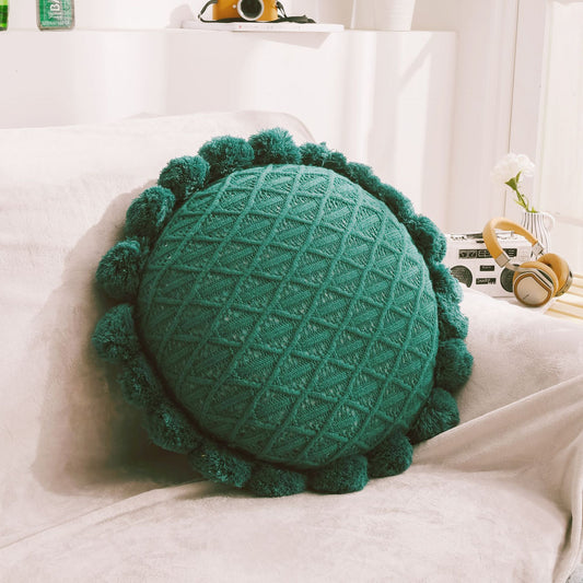 Ball Throw Pillow Futon Knitted Cushion Nordic Design Knitted Yarn