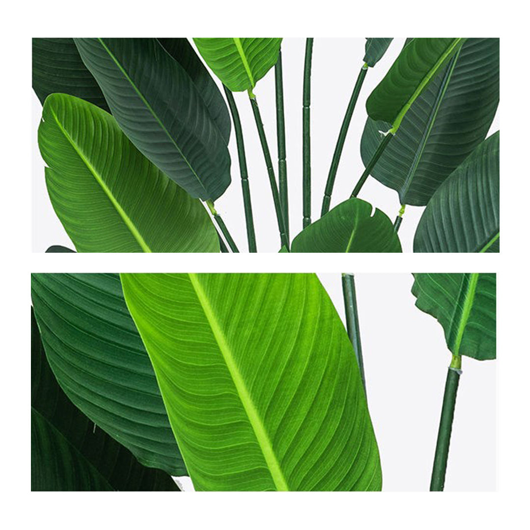 180cm Green Artificial Indoor Nordic Wind Traveler Banana Plant- close up of leaves- 2