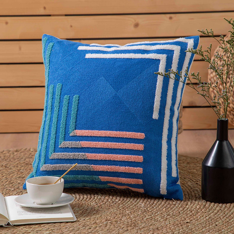 Simple Embroidered Throw Pillow Cushion Cover