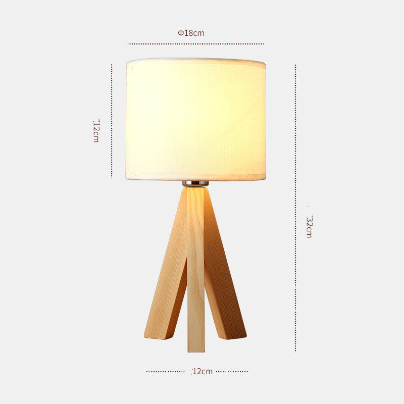 Minimalist Bedside Wooden Table Lamp