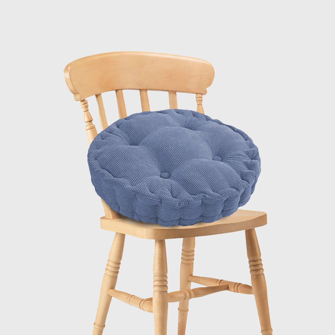 Blue Plush Round Cushion