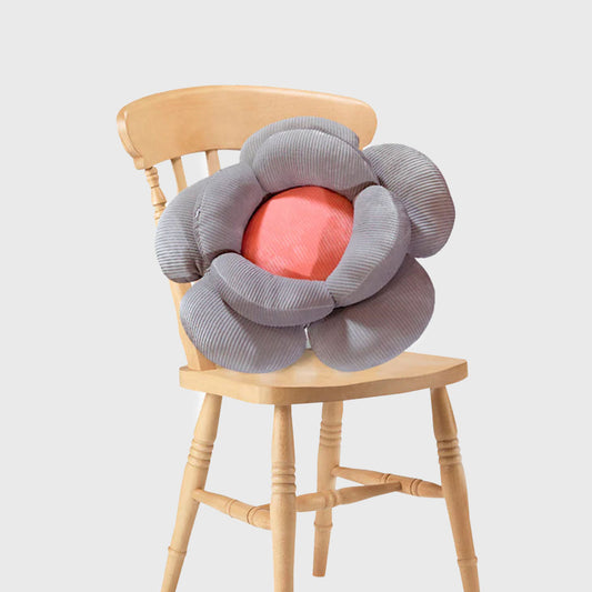 Grey Double Flower Shape Cushion