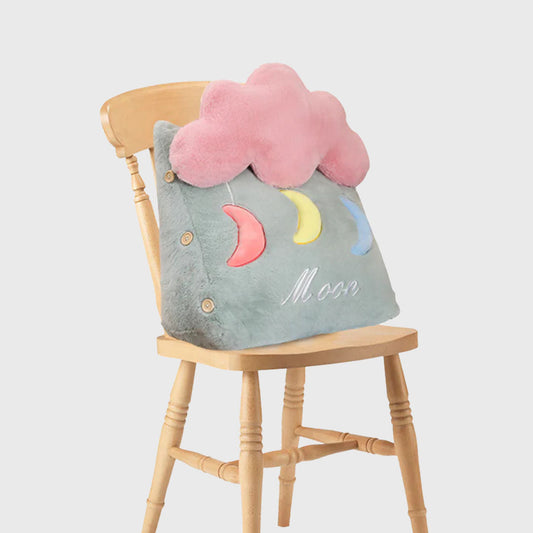 Cute Moon Cloud Wedge Cushion Green