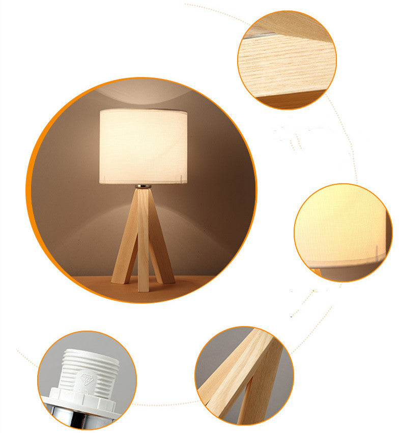 Minimalist Bedside Wooden Table Lamp