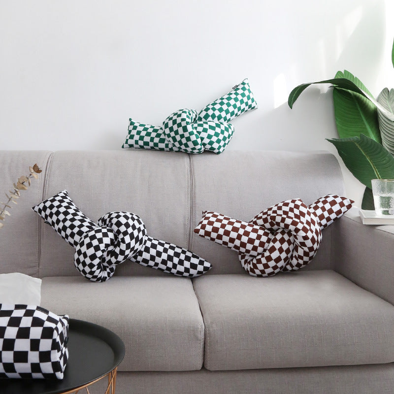 Checkerboard Twist Sofa Decorative Cushions