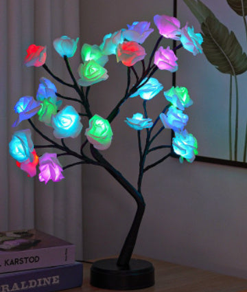 Table Lamp Flower Tree Rose Lamps Fairy Desk Night Lights USB Operated Gifts For Wedding or Christmas Decoration