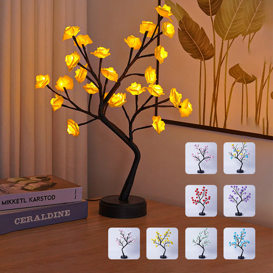 Table Lamp Flower Tree Rose Lamps Fairy Desk Night Lights USB Operated Gifts For Wedding or Christmas Decoration