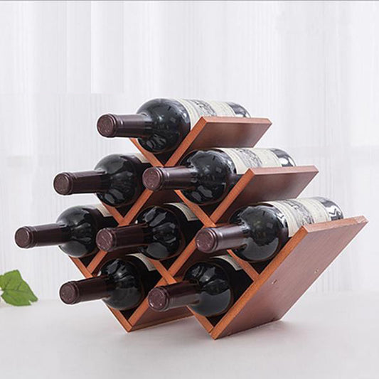 European Creative Wooden Wine Rack Wooden